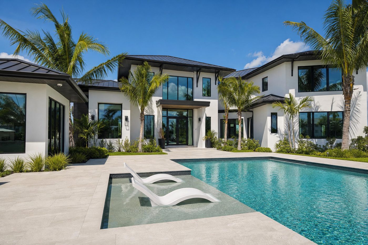 Completed custom luxury estate home with resort-style pool in Orlando, Florida